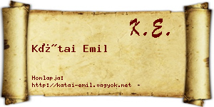 Kátai Emil névjegykártya